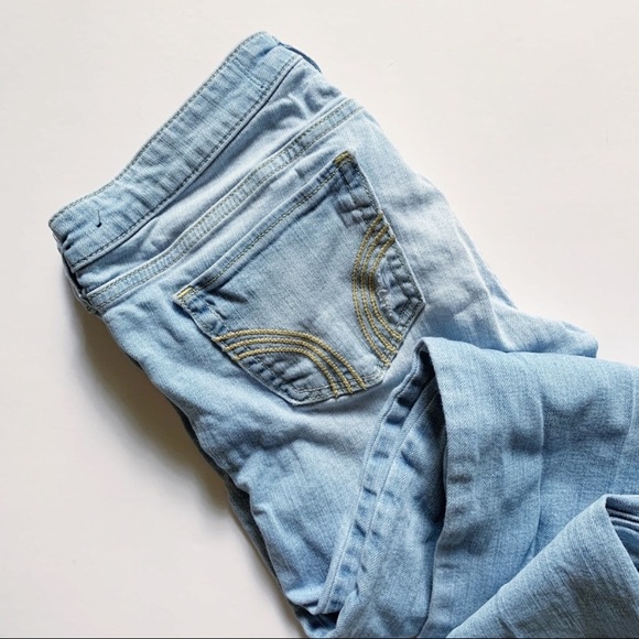 Hollister• midrise distressed straight leg raw hem - Picture 3 of 8